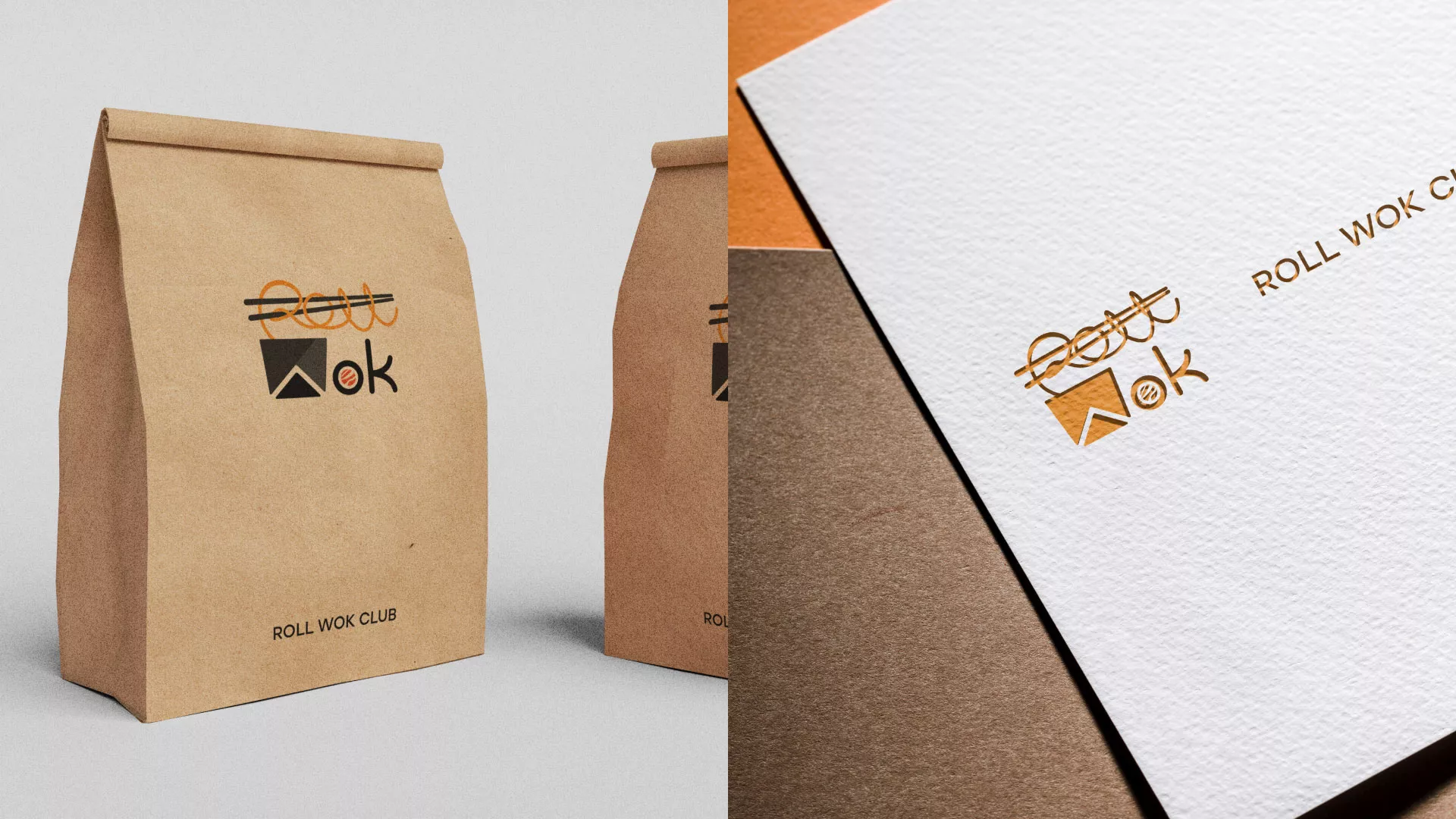 Разработка логотипа суши-бара «Roll Wok Club» в Элисте