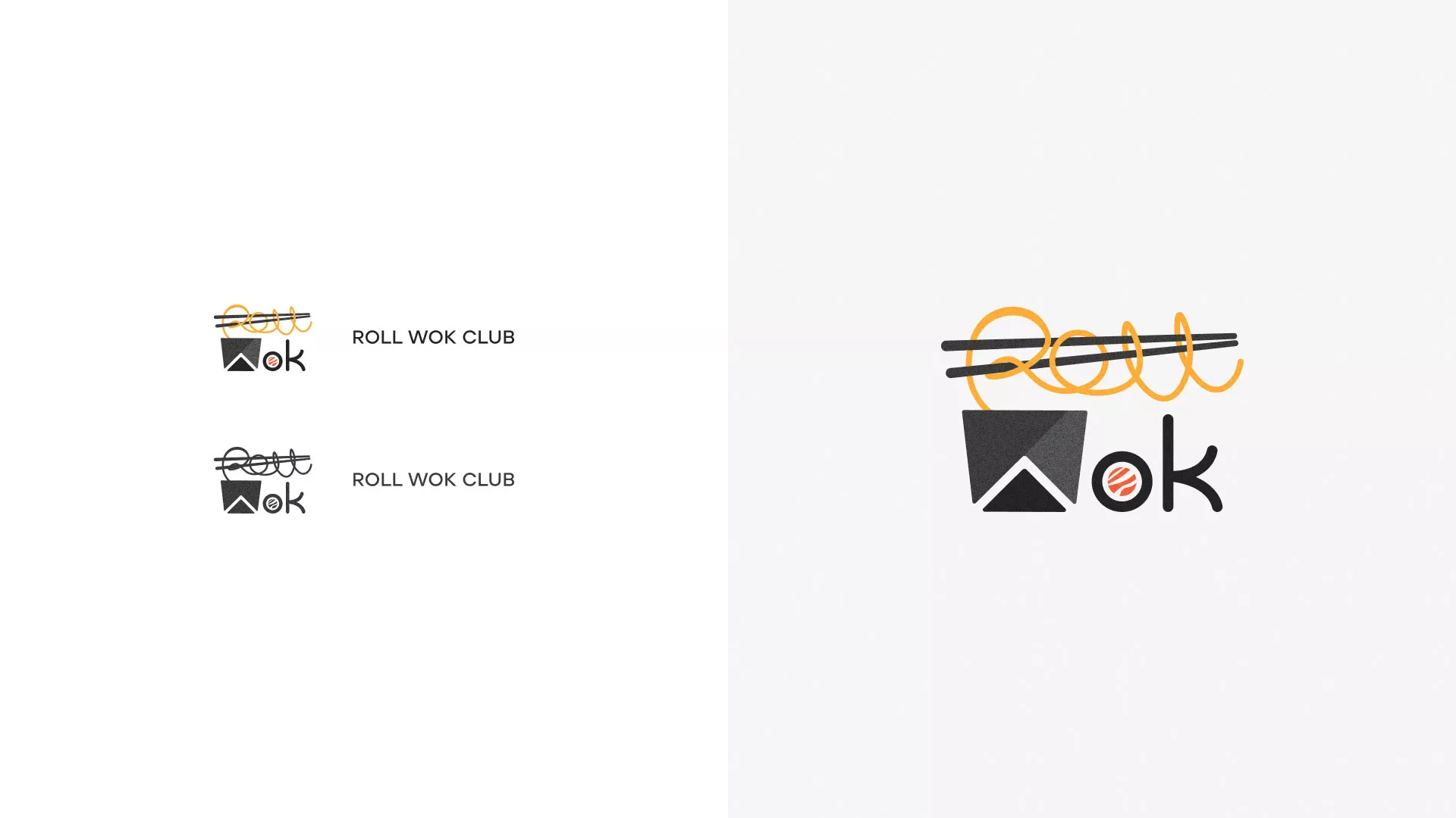 Разработка логотипа суши-бара «Roll Wok Club» в Элисте